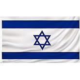 Israeli Flag 3x5 FT Israel flag Polyester outdoor indoor Canvas Header and Double Stitched with two Brass Grommets