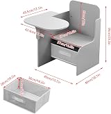 Rainbow Tree Kids Table and Chairs Set 2 in 1 with Storage Grey view 3