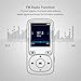 MP3 Player with Bluetooth, 16GB Portable Audio Music Player with FM Radio Voice Recorder Headphones, Sports MP3 Player Support Up to 128GB