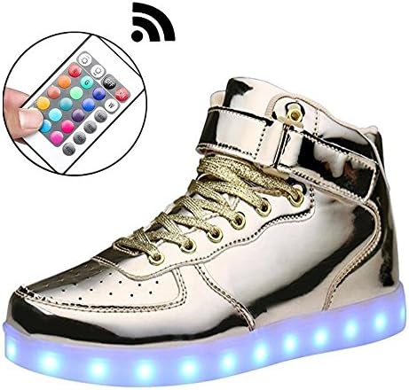 Men women Boy Girl's High Help 11 Color USB Charging LED Shoes Flashing Sneakers cwmgGold44