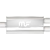 MagnaFlow Performance Exhaust Muffler 12198 | Deep Signature Sound, 5x8x14" Oval, Stainless Steel, 3"/2.5" Inlet/Outlet, Center/Dual