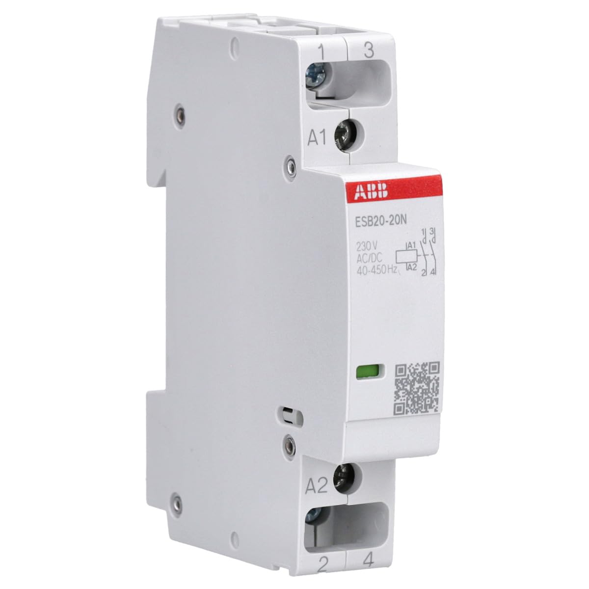 ABB ESB20-20N-06 Installation Contactor (N/OC) 20 A - 2 NO - 0 NC - 230 V - Control Circuit DC 1SBE121111R0620