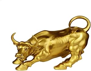 Fengshui Wealth Brass Bull Figurines Decoration Collectible Gift BS093