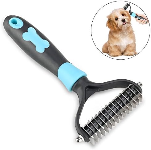 YESSBON Dogs & Cats Dematting Rake Comb Rabbits Slicker Grooming Brush Pet Shedding Tool Safe for Medium and Longhaird Pets Gently Removes Undercoat Mats and Tangles