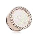 Rose Gold Opal Multi-Gem Ear Gauge PlugSold as Pairs