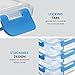 Glass Meal Prep Containers 2-Compartment - 3-Pack 32 Oz. Freezer to Oven Safe Airtight Food Storage Container Set with Hinged Locking Lids BPA Free, Great On the Go Portion Control Lunch Containers