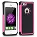 AGRIGLE Shock- Absorption / High Impact Resistant Hybrid Dual Layer Armor Defender Full Body Protective Cover Case For iPhone 5/5S/SE (Rose)