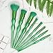 Becoyou Makeup Brushes set , 8 in 1 Green Contour brushes for Face Powder Foundation Concealer Eyeshadow Blush Cosmetics Blending Brush Tool