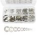 KAZETEC 200 Pcs 304 Stainless Steel Opening Snap Ring, E-Clip External Retaining Circlip Assortment Kit