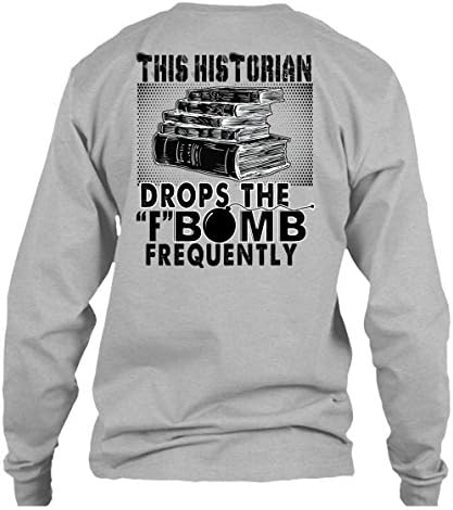 Papaya Tee This Historian Drops T Shirt, I Love Writing T Shirt Long (L,Sport Grey)