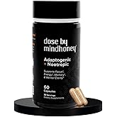MINDHONEY | DOSE 60 Count, Premium All-in-One Nootropic Brain Supplement | Focus, Mood, Energy, & Memory | Functional Mushrooms & Adaptogens - Lion’s Mane, Ashwagandha, L-Theanine, Bacopa, & Vitamins