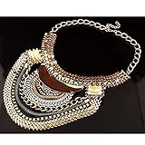 QIYUN.Z (TM) Funky Ethnic Tribal Colorful Multiple Chain Bib Choker Statement Collar Necklace
