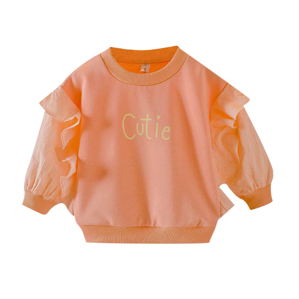 Buy Hopscotch Baby Girls Cotton Full Sleeves Solid Sweatshirt in Orange