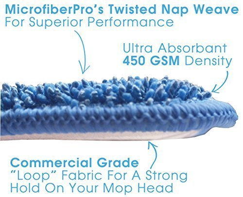 2 Microfiber+Pros+Reusable+Mop+Pads