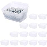 Sumnacon Slatwall Bins 15 Pcs Slatwall Organizer for Garage Plastic Slatwall Storage Bins for Storing Garage Accessories Multiple Stackable Slatwall Tool Organizer for Workshops,Transparent