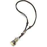 COOLSTEELANDBEYOND Mens Boxing Glove Pendant Necklace with Adjustable Brown Leather Cord
