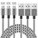 Ama Forest 3Pack 10FT Long Premium Nylon Braided Micro USB Cable Android Windows Charger Cord USB2.0 Sync Fast Charging PowerLine for Samsung Galaxy S7 S6 Sony LG Smartphones Black Gray