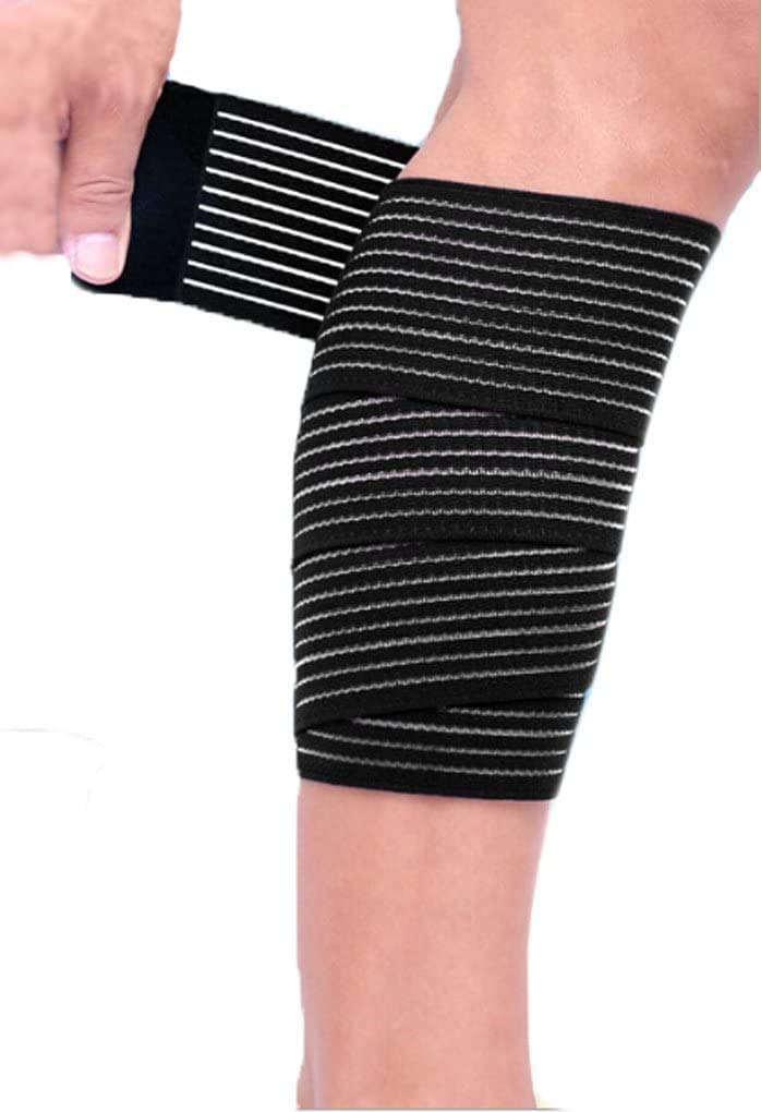 TINAYAUE Adjustable Compression Ankle Support Knee Brace Elastic Breathable Knee Elbow Wrist Ankle Hand Foot Support Wrap Sports Bandage Strap Guard Protector (Black, 90cm, 1 piece)