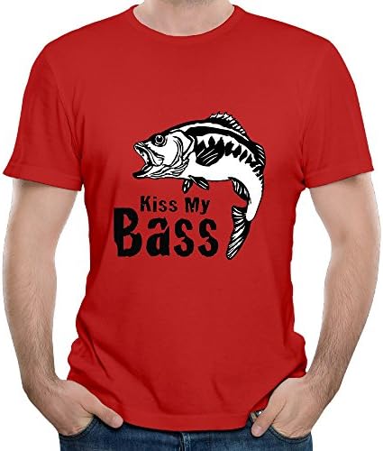Men's Fish Kiss My Bass O-Neck Short Sleeve Fashion T-Shirt