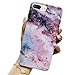 J.west Compatible with iPhone 8 Plus Case, Marble Design Bumper Slim TPU Soft Rubber Silicone Cover Anti-Scratch Thin Back Protective Phone Case for 7 Plus/8 Plus Pink
