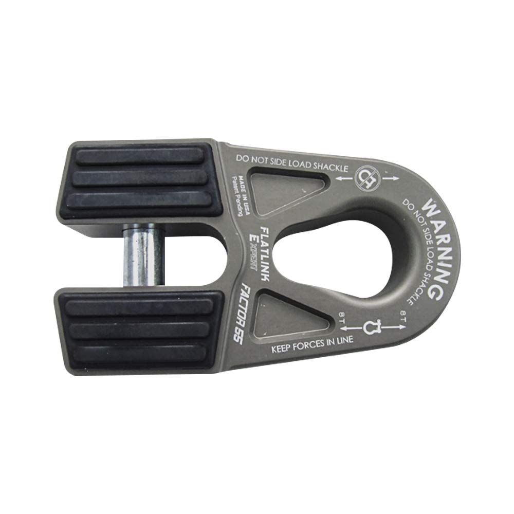 Factor 55 00080-06 Flatlink E (Expert) Replaces Conventional Winch Hook with a Stronger Shackle/D-Ring Mount Maximum Load 16,000 lb Ultimate Failure Greater Than 40,000 lb – Gray Image