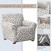 Velvet Plush Stretch Arm Chair Slipcover. Velvet Chair Furniture Protector, Soft Anti-Slip, High Stretch (Chair, Dark Grey – Snowflake)
