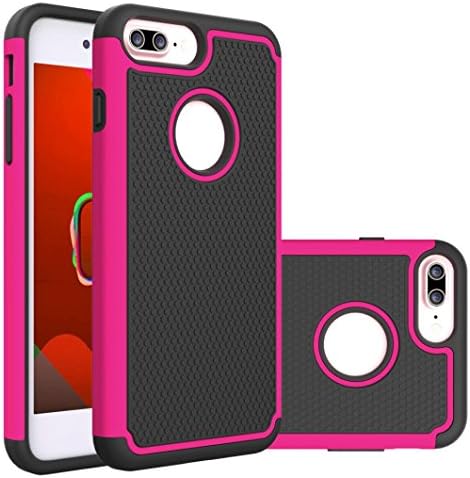 For Iphone 8 Plus Case,HP95(TM) Double Layer Shockproof Armor TPU Case Cover For Iphone 8 Plus 5.5 Inch (Pink)
