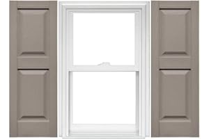 Mid America Raised Panel Vinyl Shutters (1 Pair) - 14.75 x 47 008 Clay