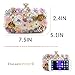 Milisente Women Clutches Colorful Flower Evening Bag Sequins Satin Clutch Purse