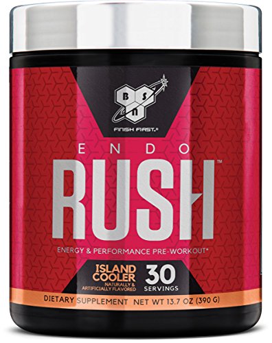 BSN Endorush Energy & Performance Pre-workout Powder With Creatine, 30 Servings, Island Cooler