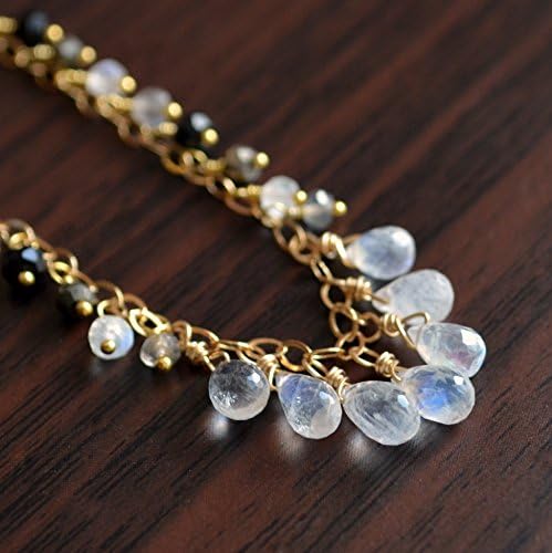 Rainbow Moonstone Necklace in Sterling Silver or Gold