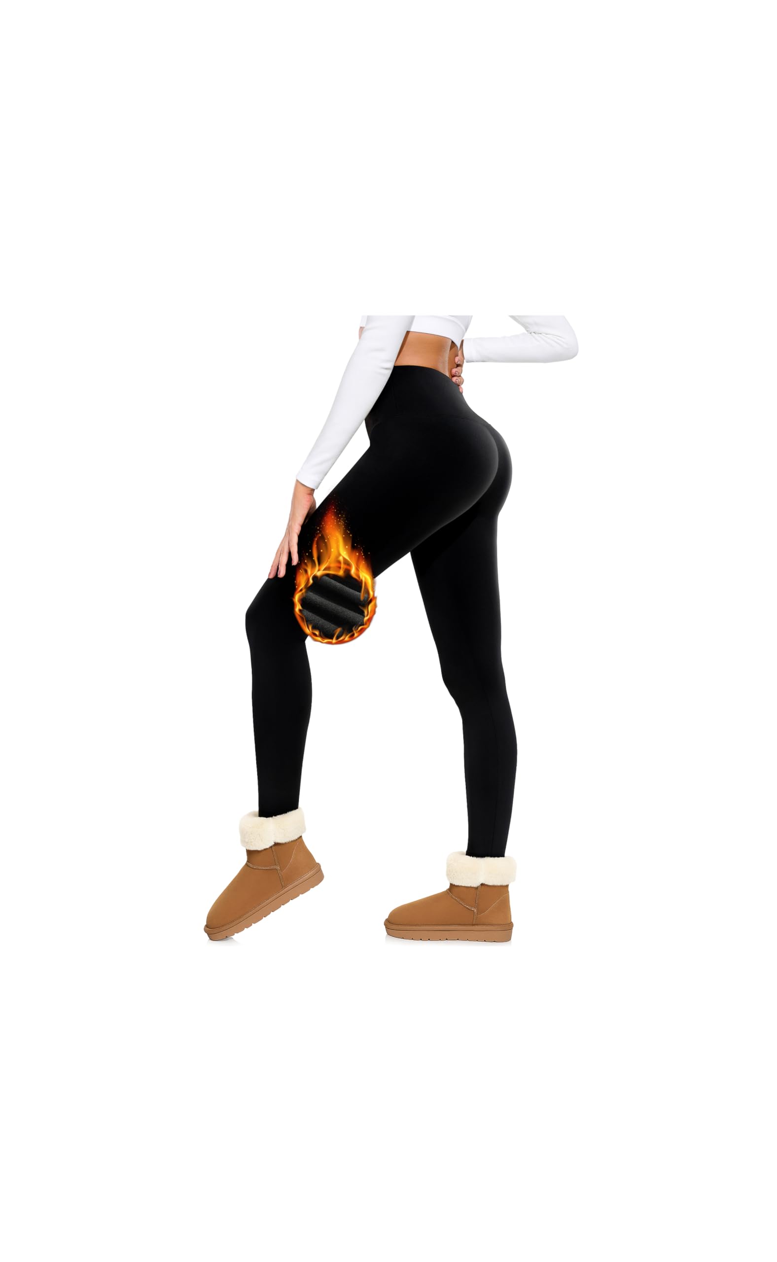 Thermal Leggings Women's Thermal Leggings Winter Lined Leggings Black High Waist Fleece Winter Leggings Long Opaque Thermal Leggings Thermal Trousers Warm Sports Leggings Sports Trousers Soft Yoga