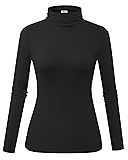 Herou Womens Turtleneck Casual Long Sleeve Slim