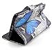 Ivy Soft TPU Synthetic Leather Flip Wallet Case with Built-in Kickstand and Card Slot for Galaxy Grand Prime G530H/DS - Blue Butterfly