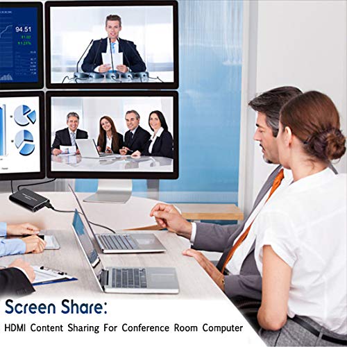 HDMI Game Capture, HDMI to USB 3.0, Full HD 1080P Live Video Capture Gard Recording Box, HDMI USB 3.0 Adapter Video and Audio Grabber for Windows, Mac OS and Linus System, Black - Thumbnail 6