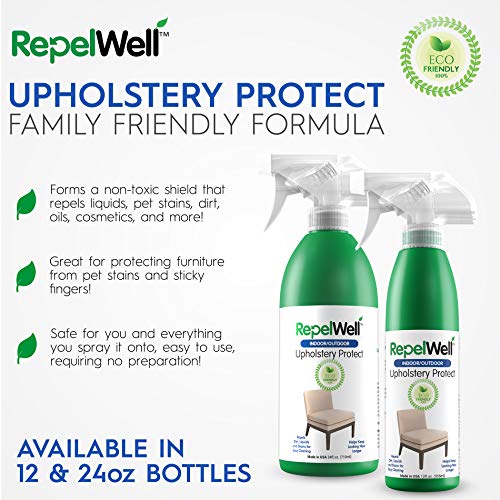 RepelWell Upholstery Protect Stain & Water Repellent Spray (24oz) Eco-Friendly, Pet-Safe Spray Keeps Your Fabric, Leather & Suede Upholstery Looking Like New - Thumbnail 5