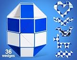 DIAN SHENG Brain Teaser 36-wedge Rubik's Twist Transformable Snake Football Puzzle (Blue)