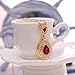 OUFO Jewelry Sets for Women Gold Plated Necklaces and Earrings Crystal Teardrop Pendant Girls Charm Elegant Red Stone Necklace Set (2240)
