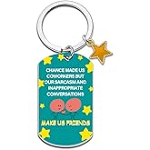 UVIBEW Christmas Gift for Coworkers Bulk Funny Gifts for Coworkers Christmas Gift Ideas Bulk Work Bestie Keychain Appreciation Gifts for Coworker