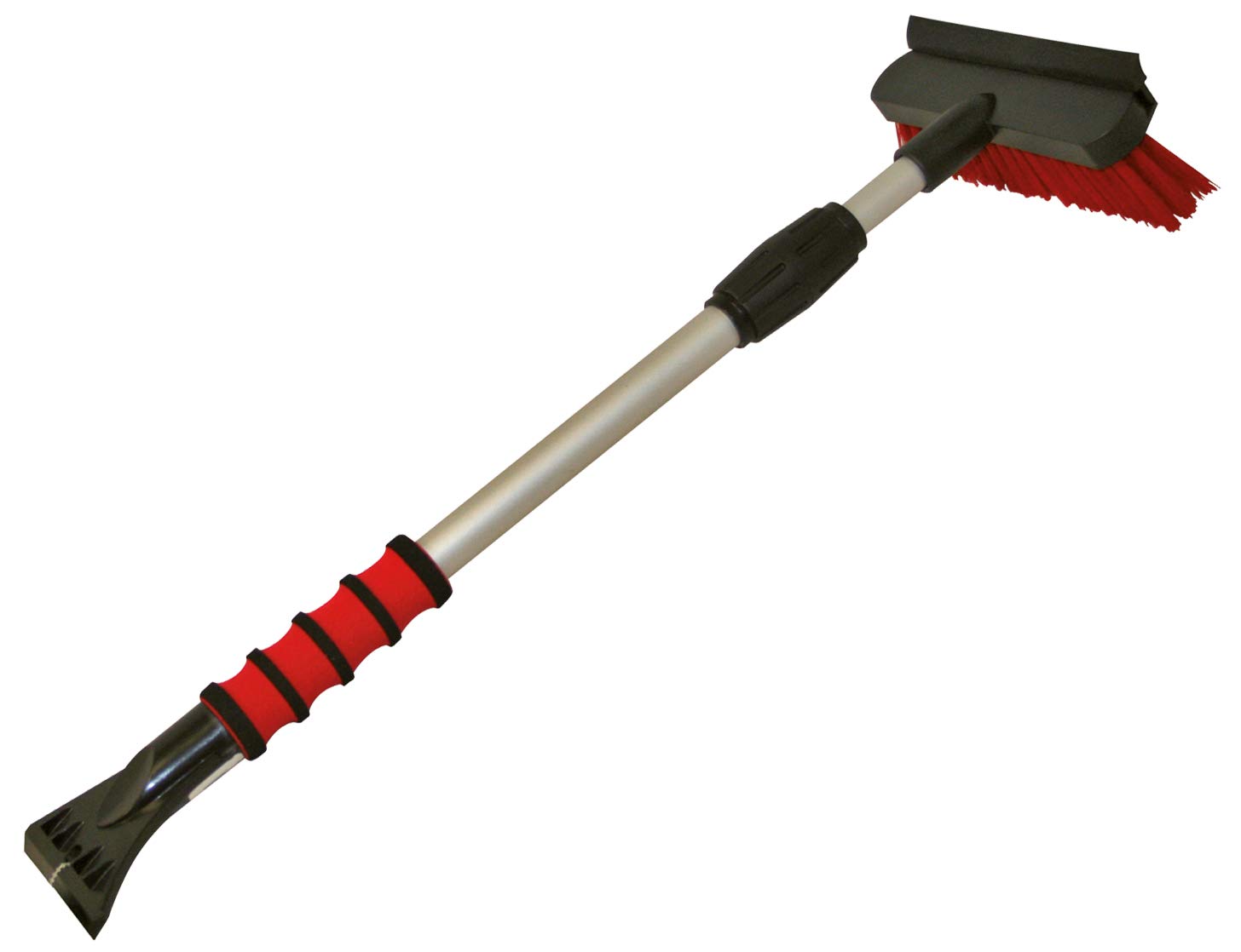 Petex 4601 46010000 Snow Brush/Ice Scraper with Rubber Lip and Telescopic Rod 58 to 91 cm Red