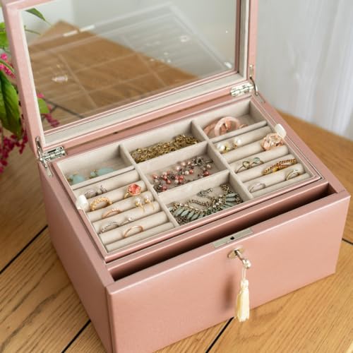 Hives and Honey Emily Luxe Jewelry Storage Chest, Pewter 並行輸入品 Hives and Honey Emily Luxe Jewelry Storage Chest, Blush 並行輸入品