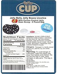Jelly Belly Jelly Beans Licorice Bulk - Bolsa de 2 libras con control de porción Jelly Bean Scoop