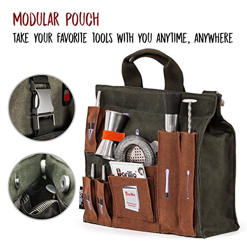 Barkeeper-Wand-Organizer mit Bar-Werkzeug-Set | Professionelles Barkeeper-Set mit gewachstem Leinen-Organizer inkl… – Bild 6