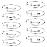 2 inch 10pcs Expandable Bulk Wire Blank Adjustable Bangle Bracelet for Baby, DIY Jewelry Making