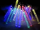M&T TECH Solar Powered Outdoor String Fairy Lights 5M 20 Multi Color Icicle For Garden Patio Porch Lawn Party Wedding Christmas