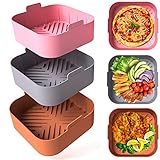 BTSHOW Air Fryer Silicone Liners Inserts Square 8.5