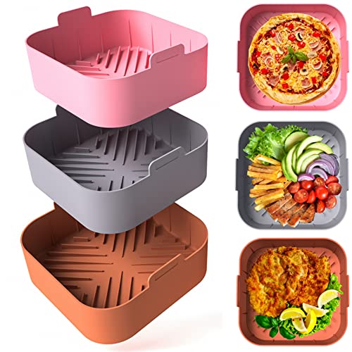 BTSHOW Air Fryer Silicone Liners Inserts Square 8.5