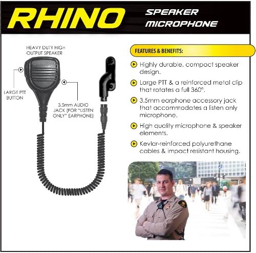 Earphone Connection RHINO Quick Release Shoulder Mic for Vertex VX Radios (See List)