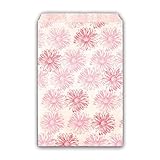 Ikee Design 200 pcs Pink Flowers Paper Gift Bags Shopping Sales Bags 6" x 9" Pink Flowers Pattern