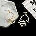 JIEPING Funny Creative Hollow Hand Shaped Dangle Earrings